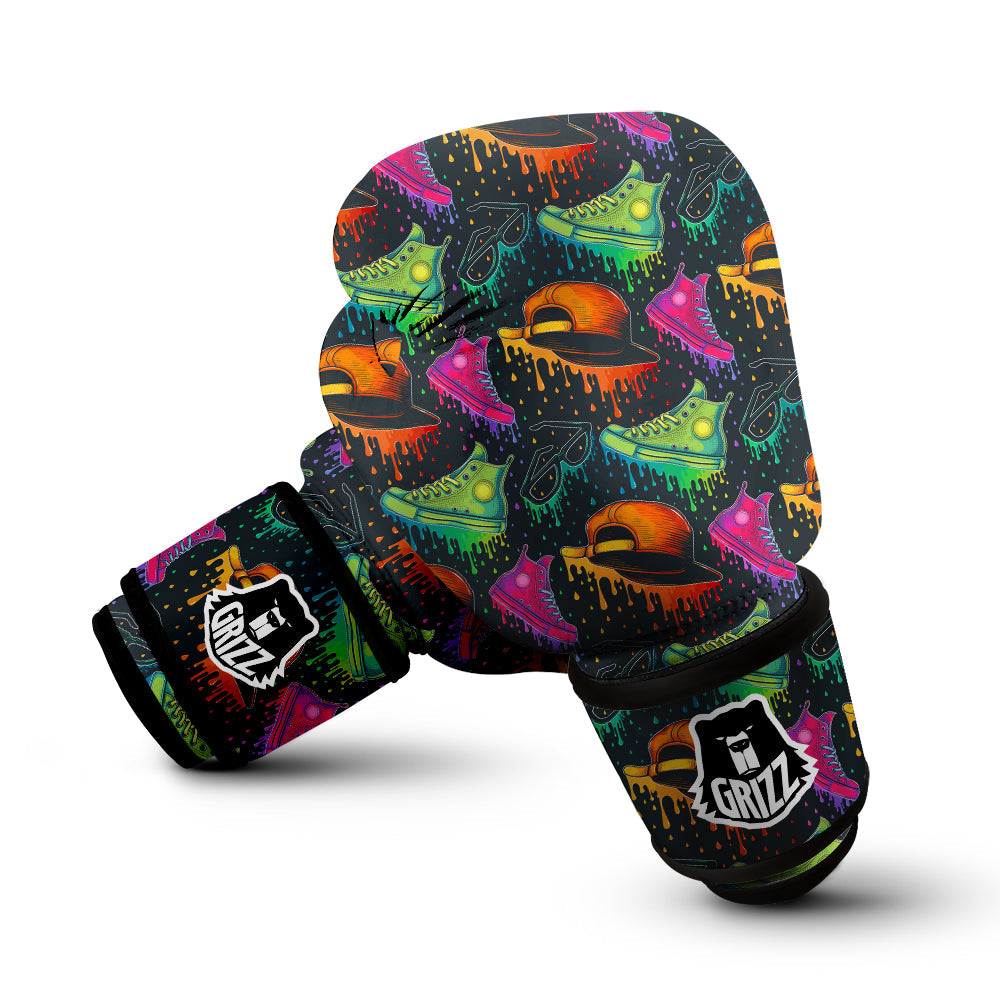 Fashion Colorful Print Pattern Boxing Gloves-grizzshop
