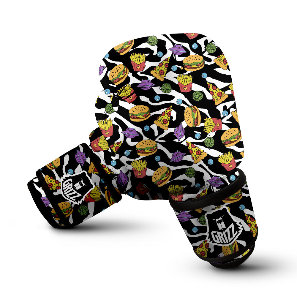 Fastfood Cute Zebra Print Pattern Boxing Gloves-grizzshop