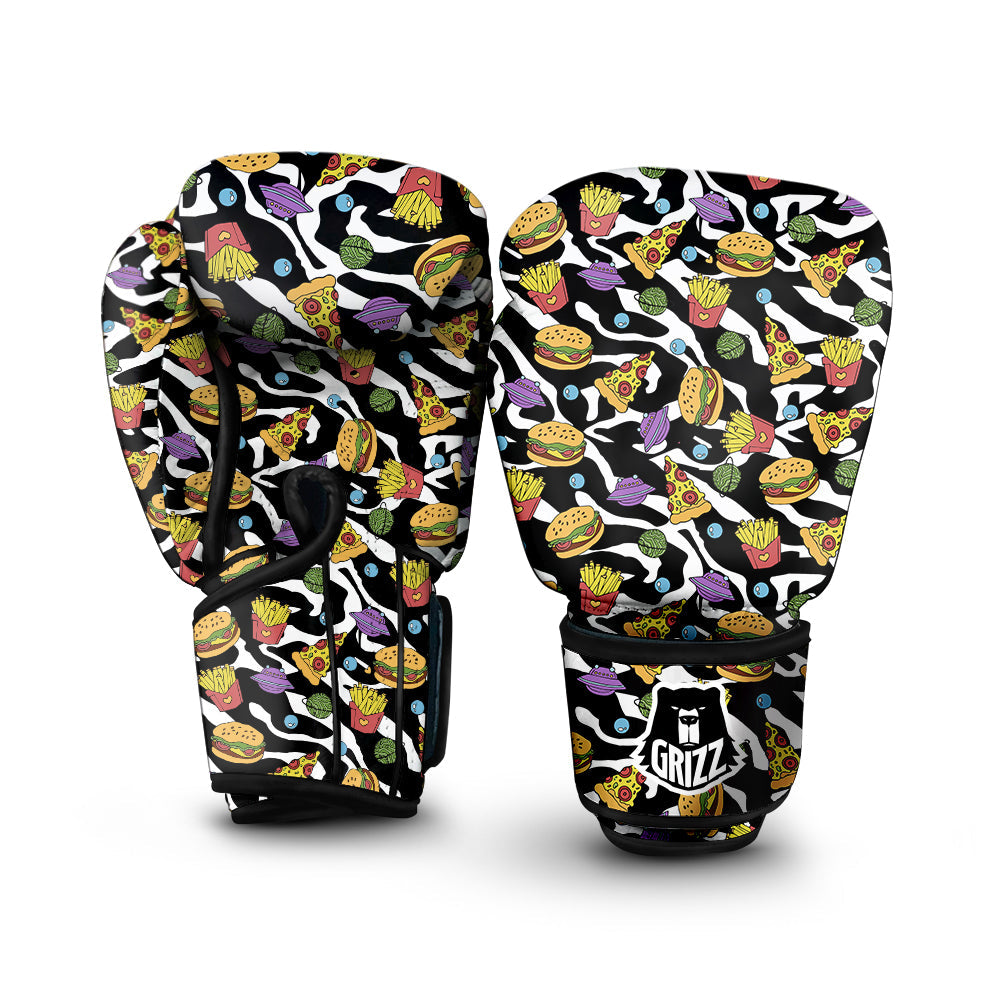 Fastfood Cute Zebra Print Pattern Boxing Gloves-grizzshop