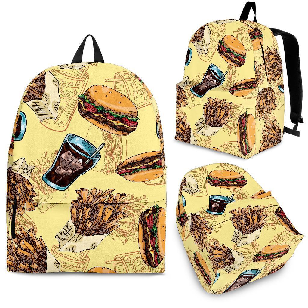 Fastfood Pattern Print Backpack-grizzshop