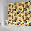 Fastfood Pattern Print Bathroom Shower Curtain-grizzshop