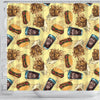 Fastfood Pattern Print Bathroom Shower Curtain-grizzshop