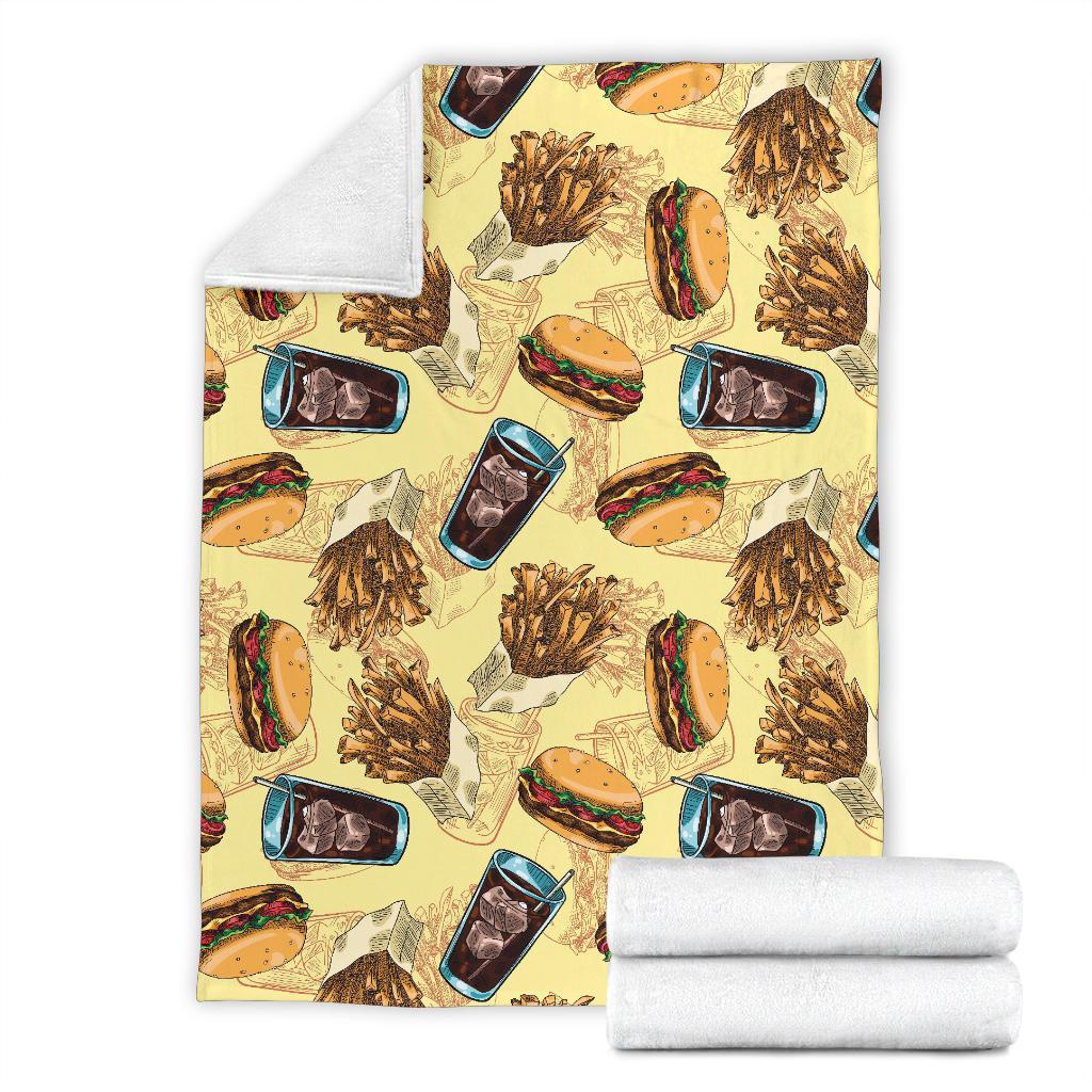 Fastfood Pattern Print Blanket-grizzshop