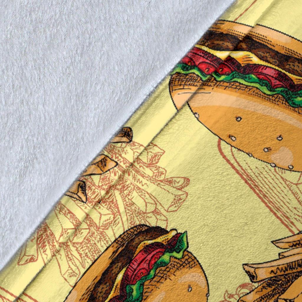 Fastfood Pattern Print Blanket-grizzshop