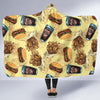 Fastfood Pattern Print Hooded Blanket-grizzshop