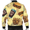 Fastfood Pattern Print Men's Bomber Jacket-grizzshop