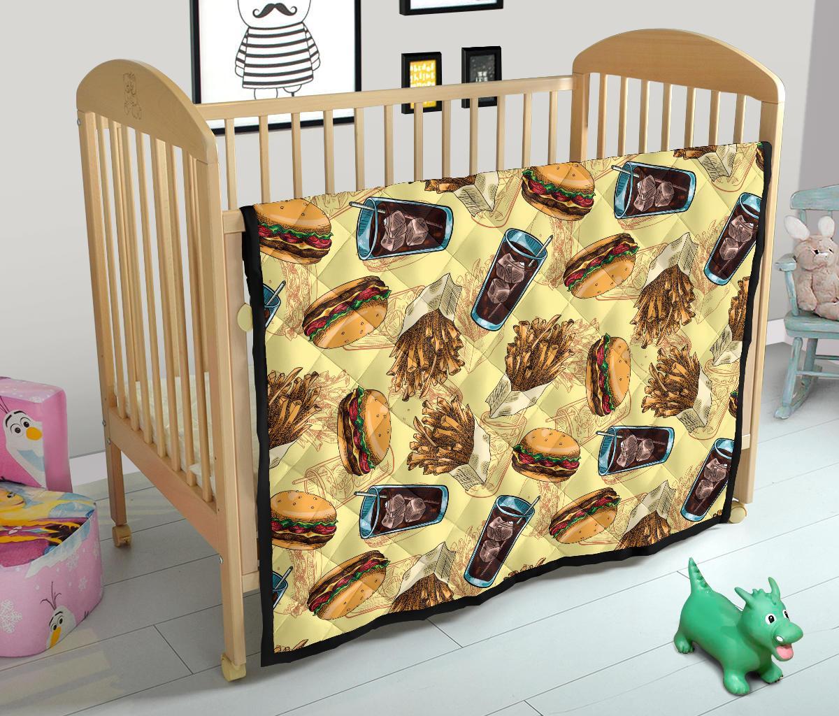 Fastfood Pattern Print Quilt-grizzshop