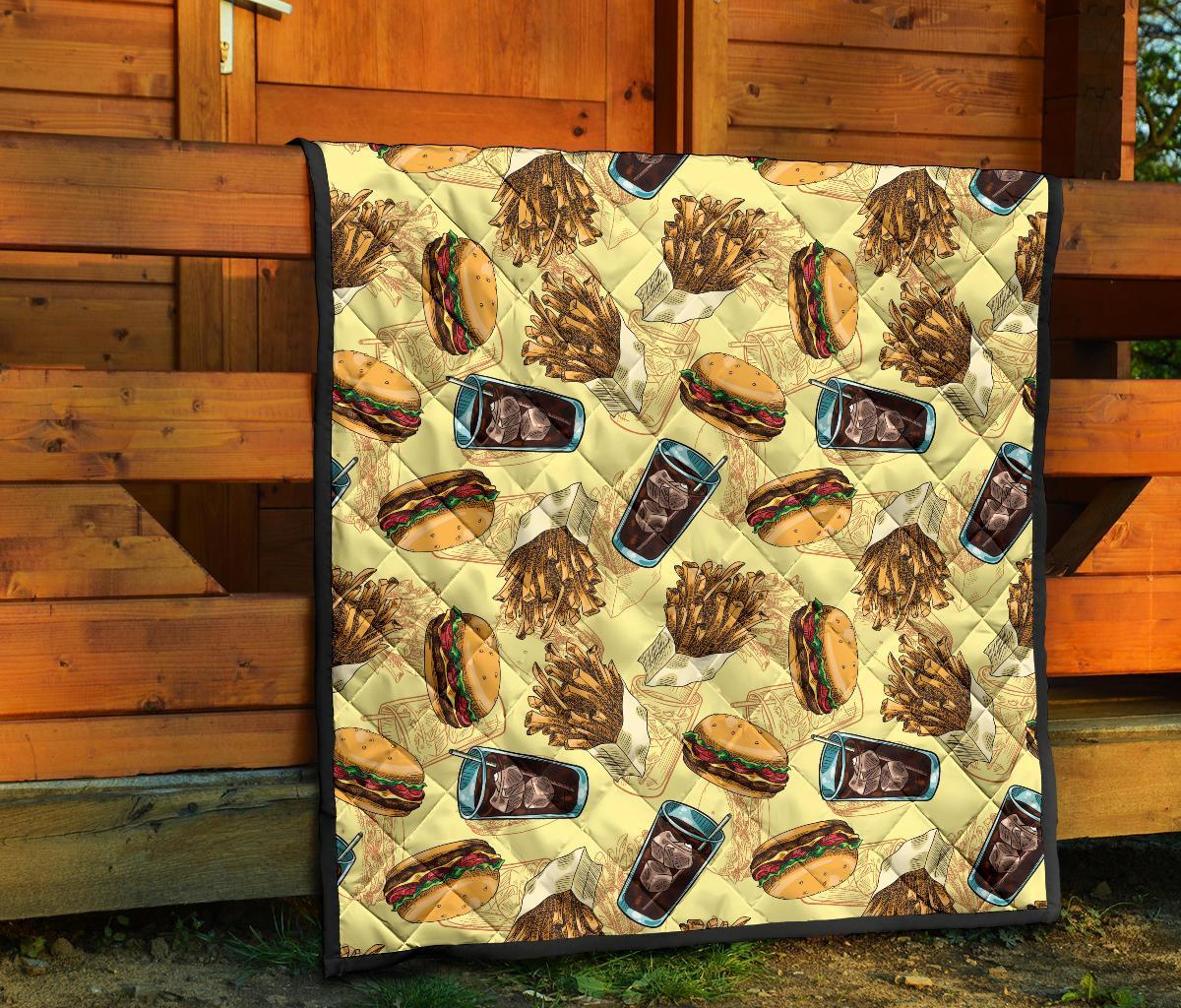 Fastfood Pattern Print Quilt-grizzshop