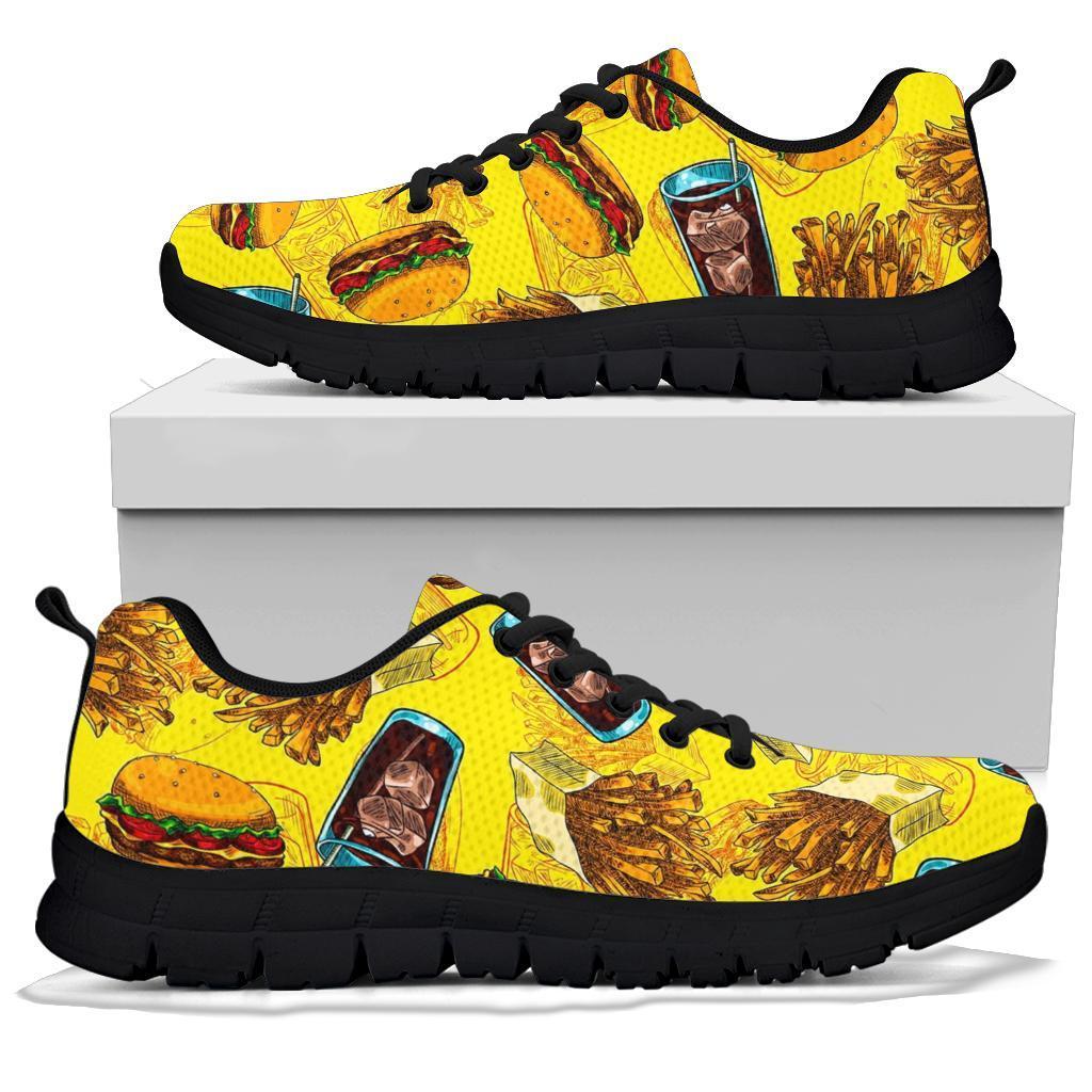 Fastfood Pattern Print Sneaker Shoes For Men Women-grizzshop