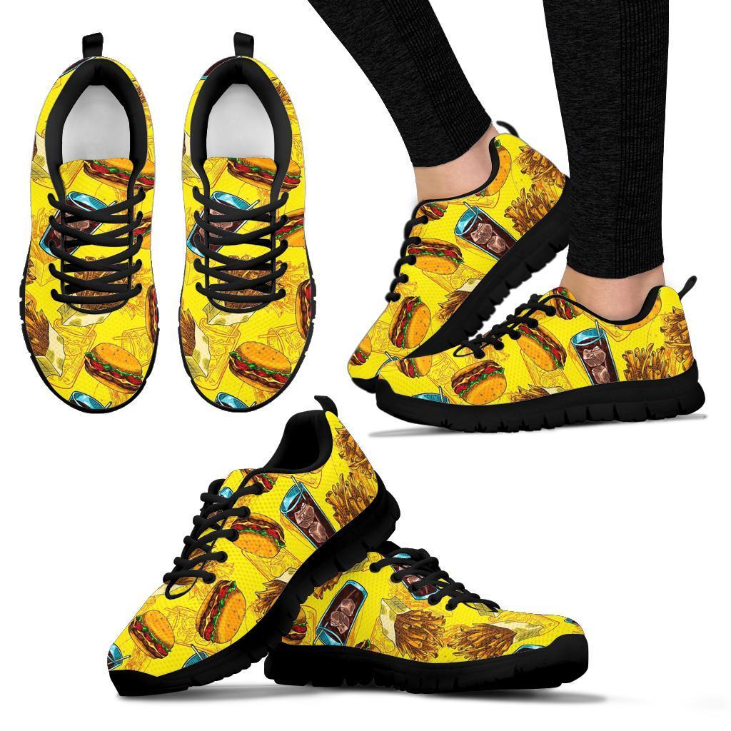 Fastfood Pattern Print Sneaker Shoes For Men Women-grizzshop