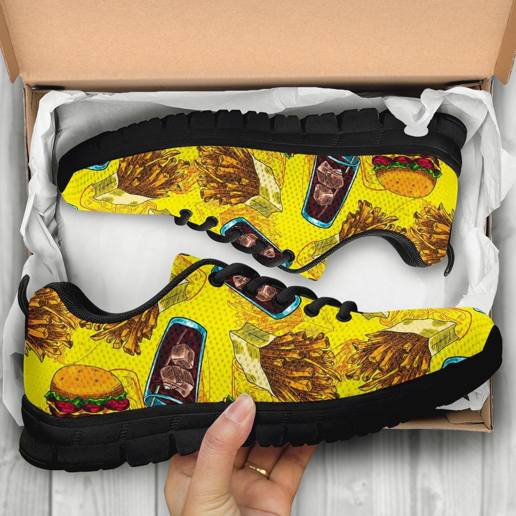 Fastfood Pattern Print Sneaker Shoes For Men Women-grizzshop