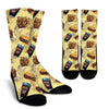 Fastfood Pattern Print Unisex Crew Socks-grizzshop