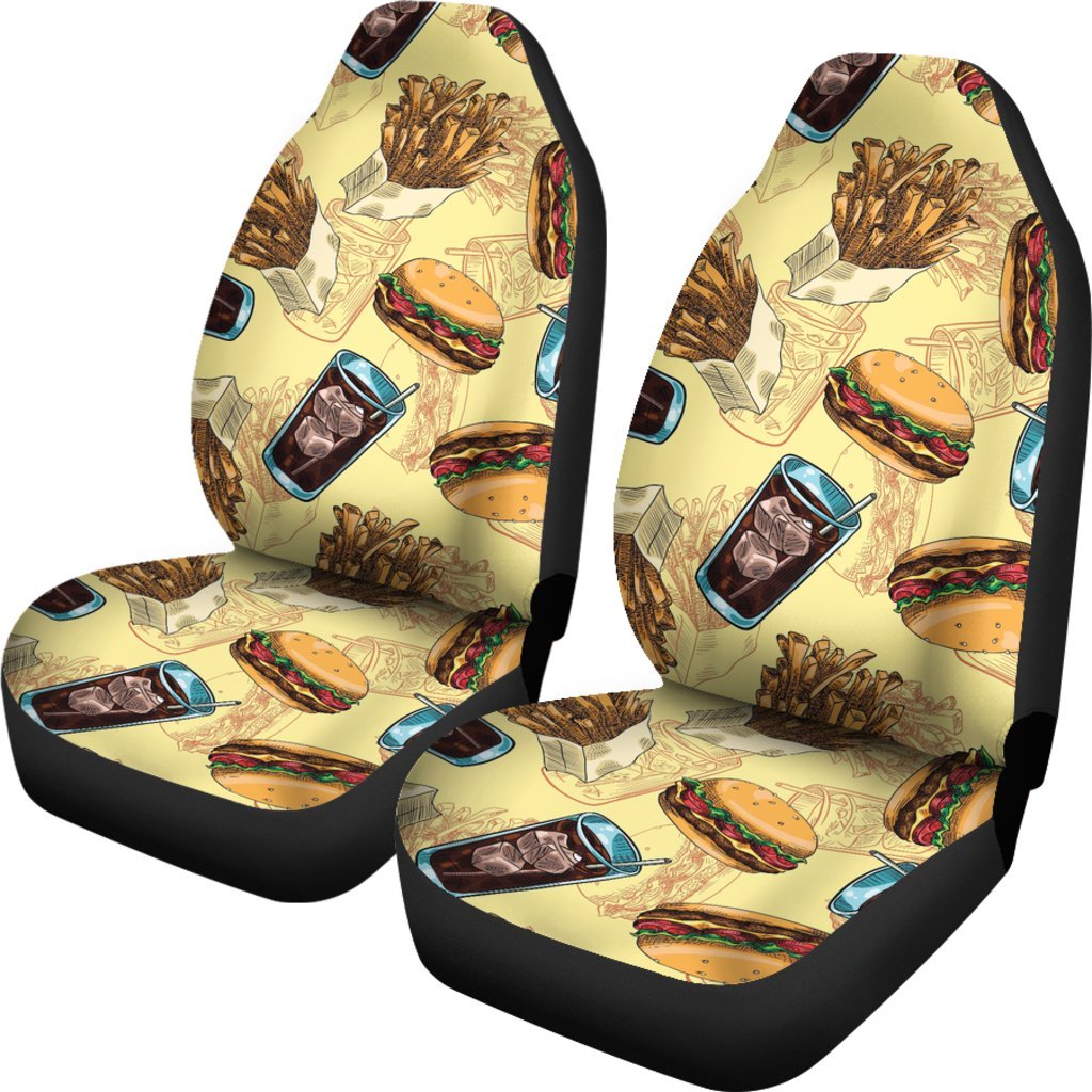 Fastfood Pattern Print Universal Fit Car Seat Covers-grizzshop