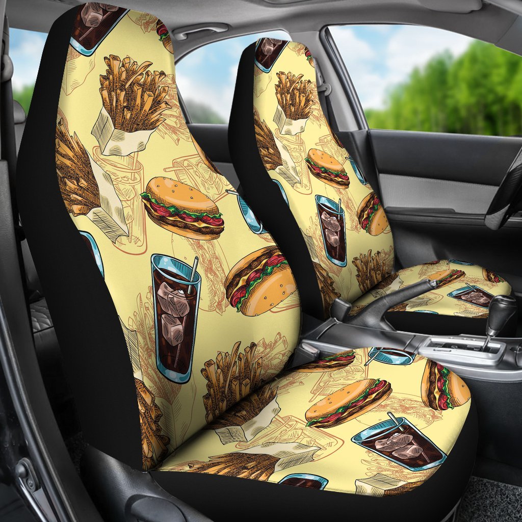 Fastfood Pattern Print Universal Fit Car Seat Covers-grizzshop