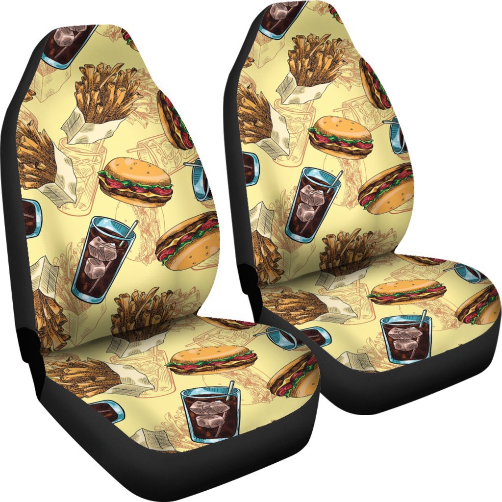 Fastfood Pattern Print Universal Fit Car Seat Covers-grizzshop