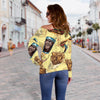 Fastfood Pattern Print Women Off Shoulder Sweatshirt-grizzshop