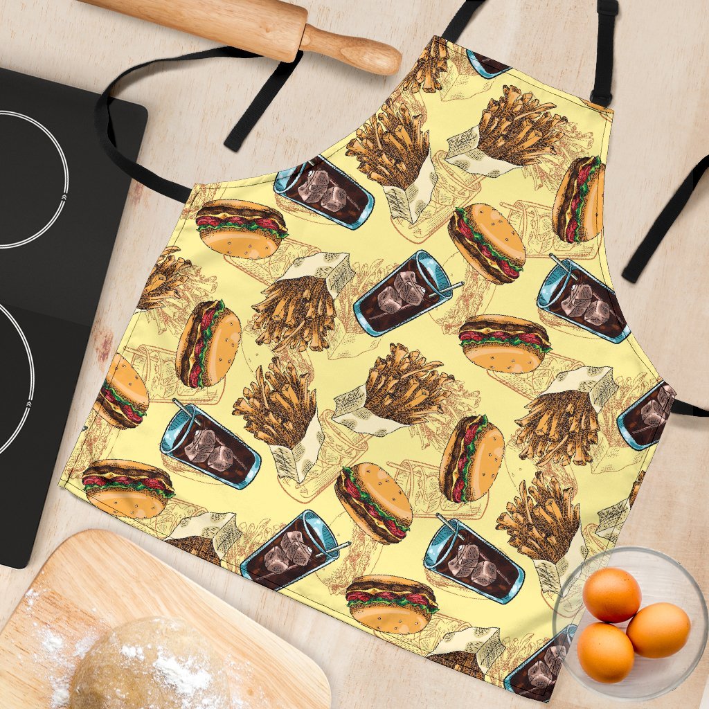 Fastfood Pattern Print Women's Apron-grizzshop