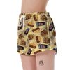 Fastfood Pattern Print Women's Shorts-grizzshop