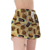 Fastfood Pattern Print Women's Shorts-grizzshop