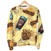 Fastfood Pattern Print Women's Sweatshirt-grizzshop