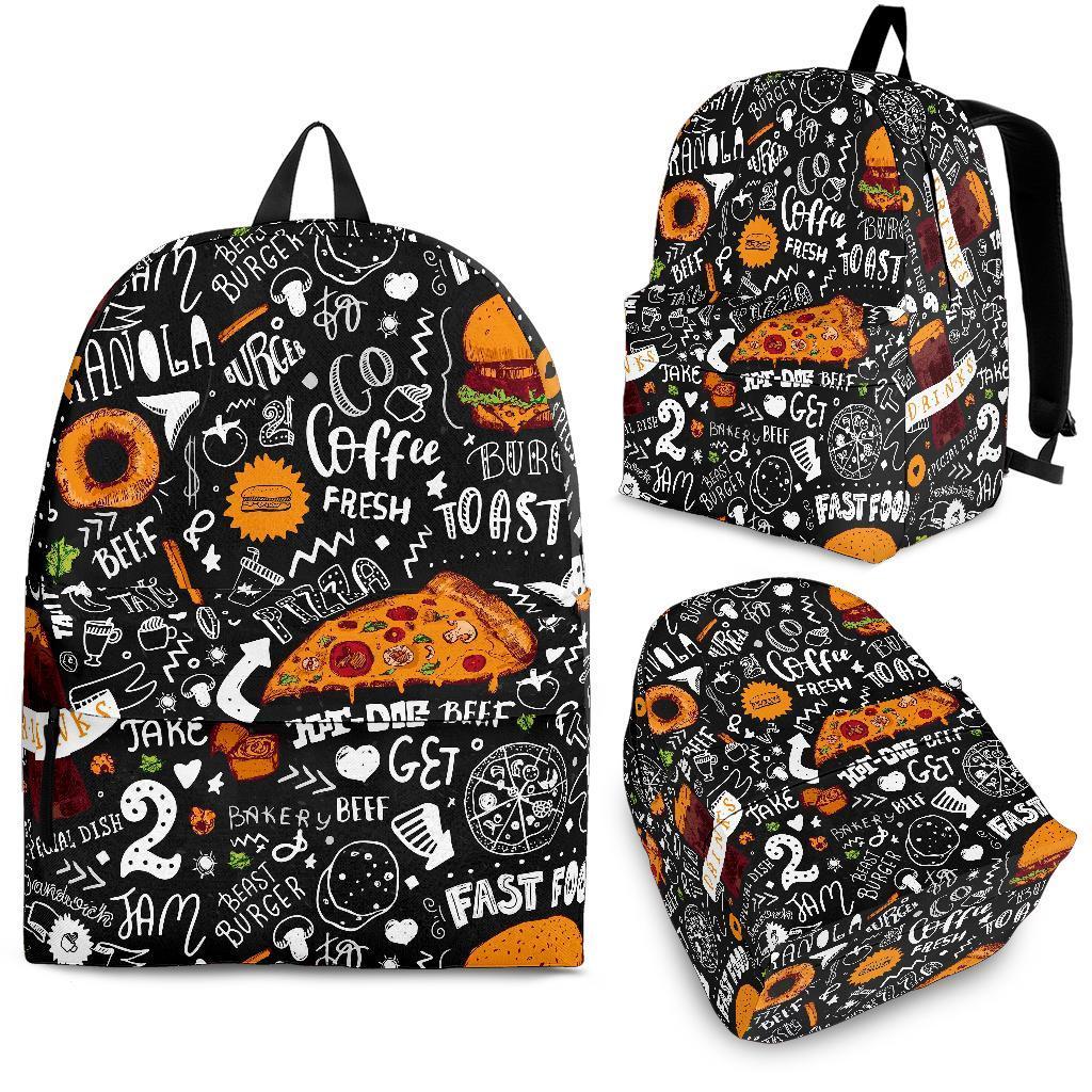 Fastfood Print Pattern Backpack-grizzshop