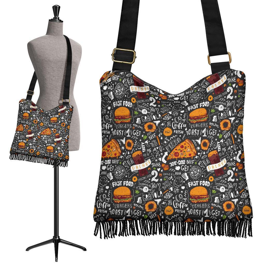 Fastfood Print Pattern Crossbody bags-grizzshop