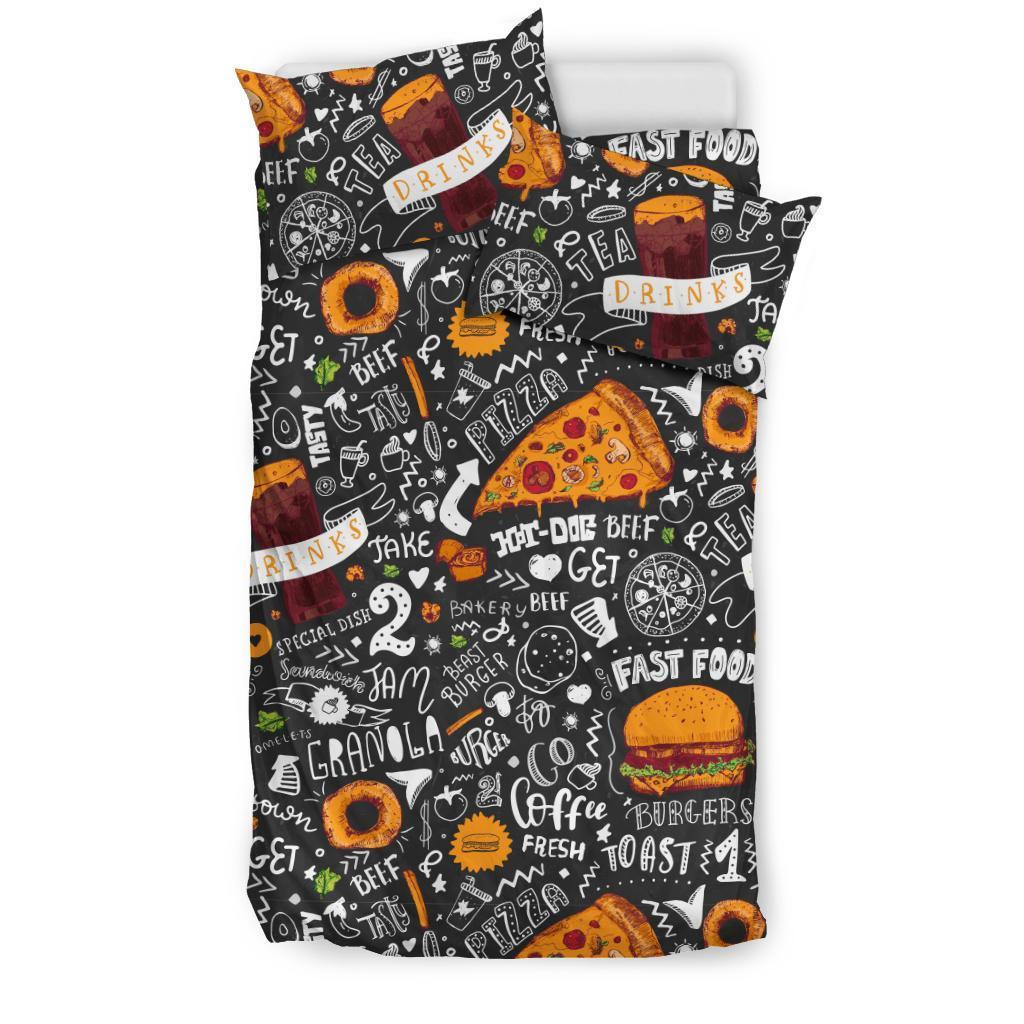 Fastfood Print Pattern Duvet Cover Bedding Set-grizzshop
