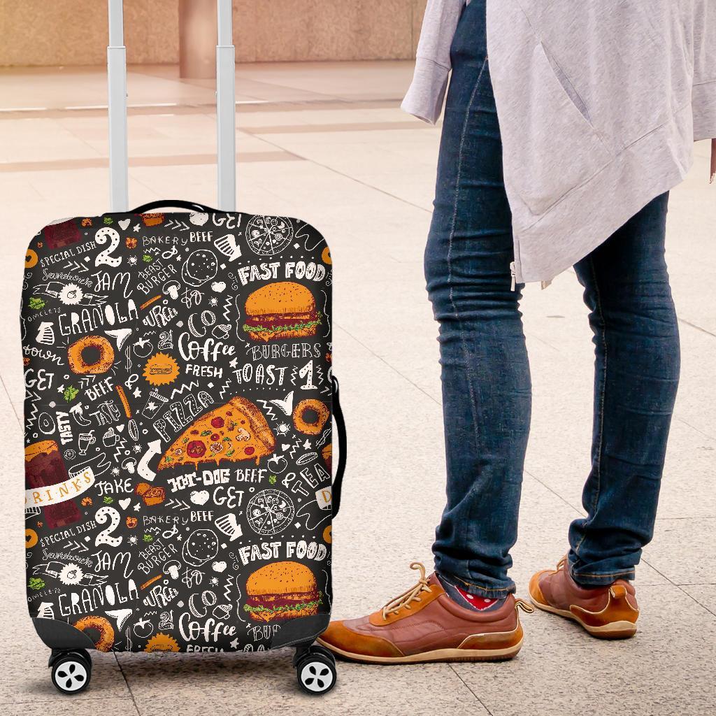 Fastfood Print Pattern Luggage Cover Protector-grizzshop