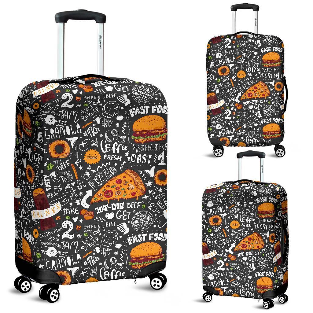 Fastfood Print Pattern Luggage Cover Protector-grizzshop