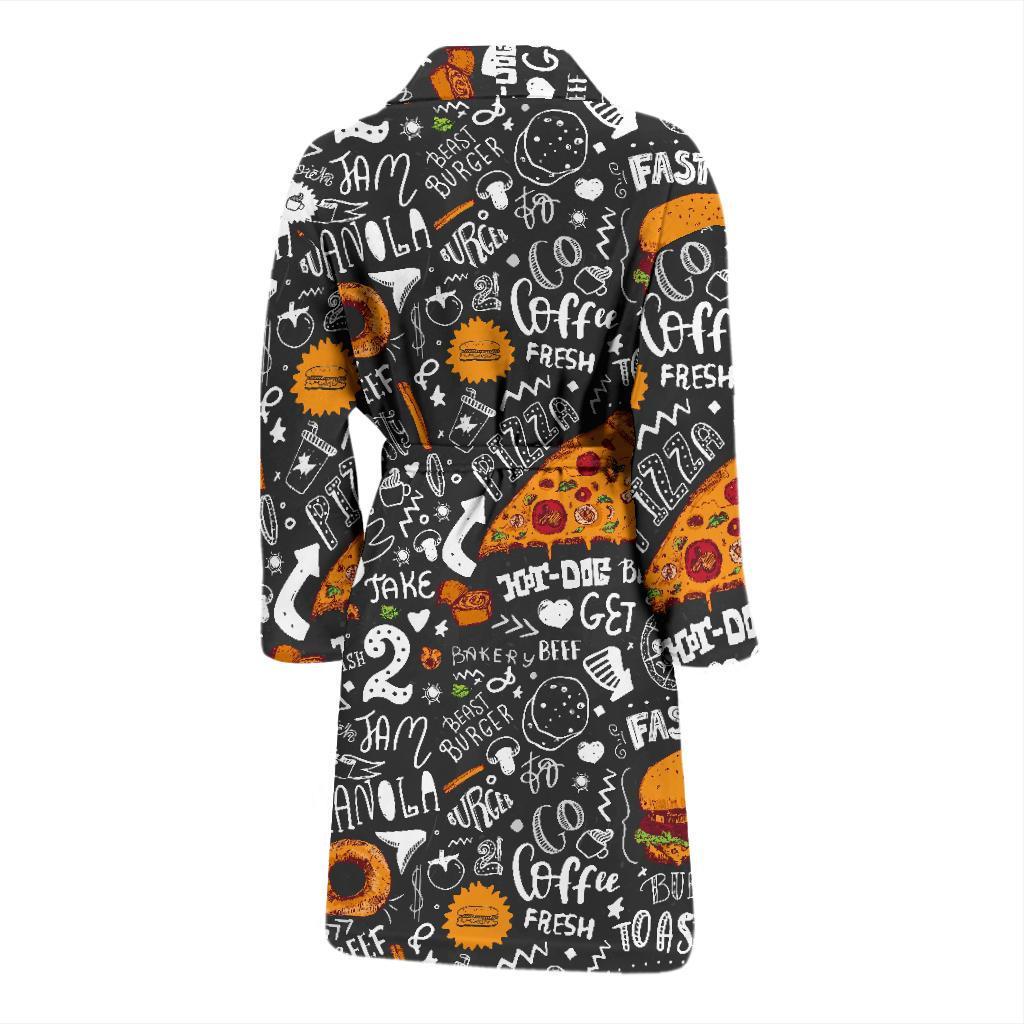 Fastfood Print Pattern Men Long Robe-grizzshop