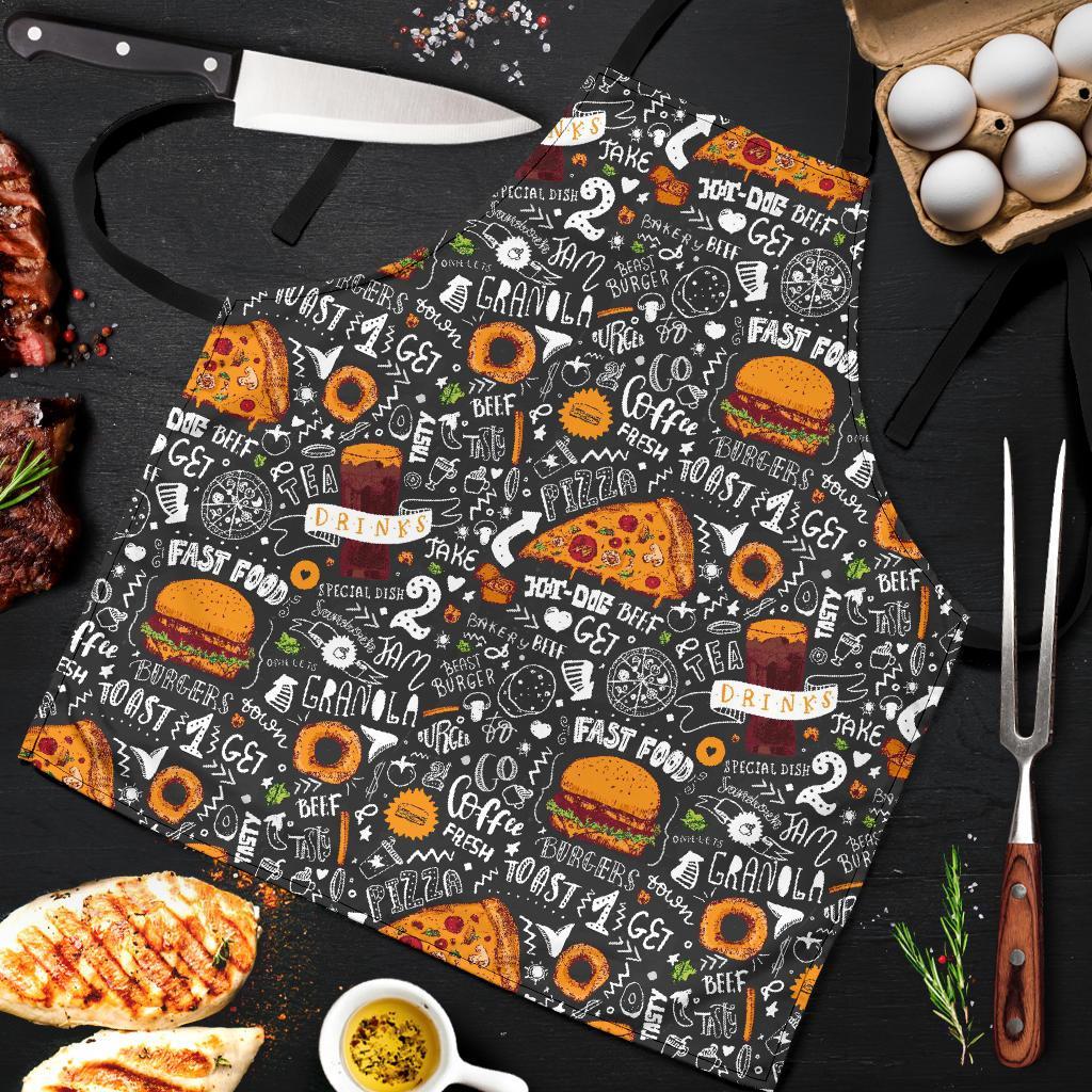 Fastfood Print Pattern Men's Apron-grizzshop