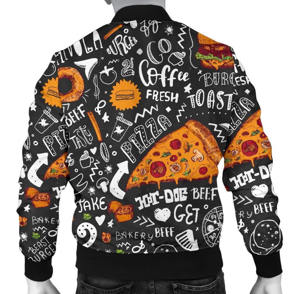 Fastfood Print Pattern Men's Bomber Jacket-grizzshop