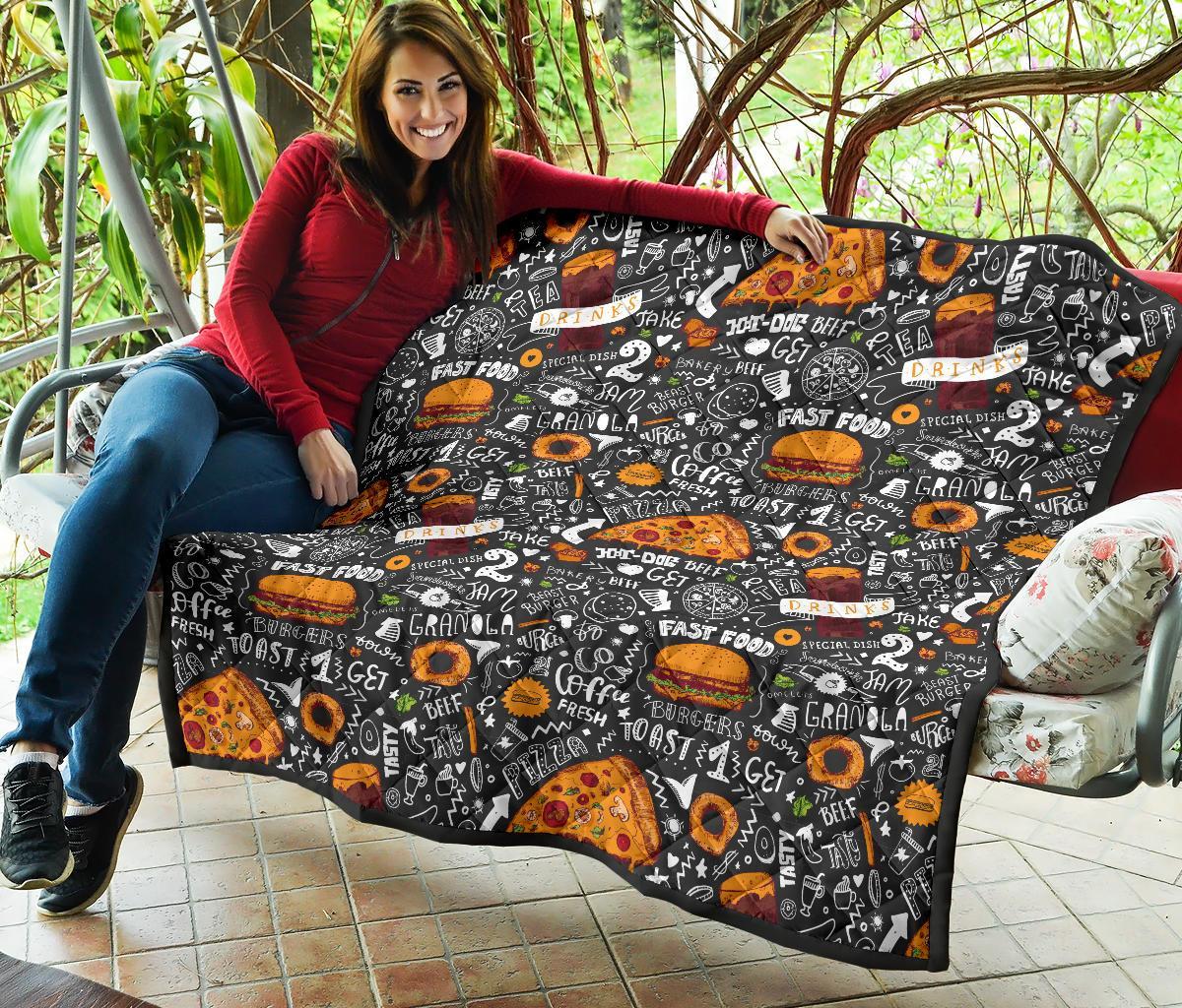 Fastfood Print Pattern Quilt-grizzshop