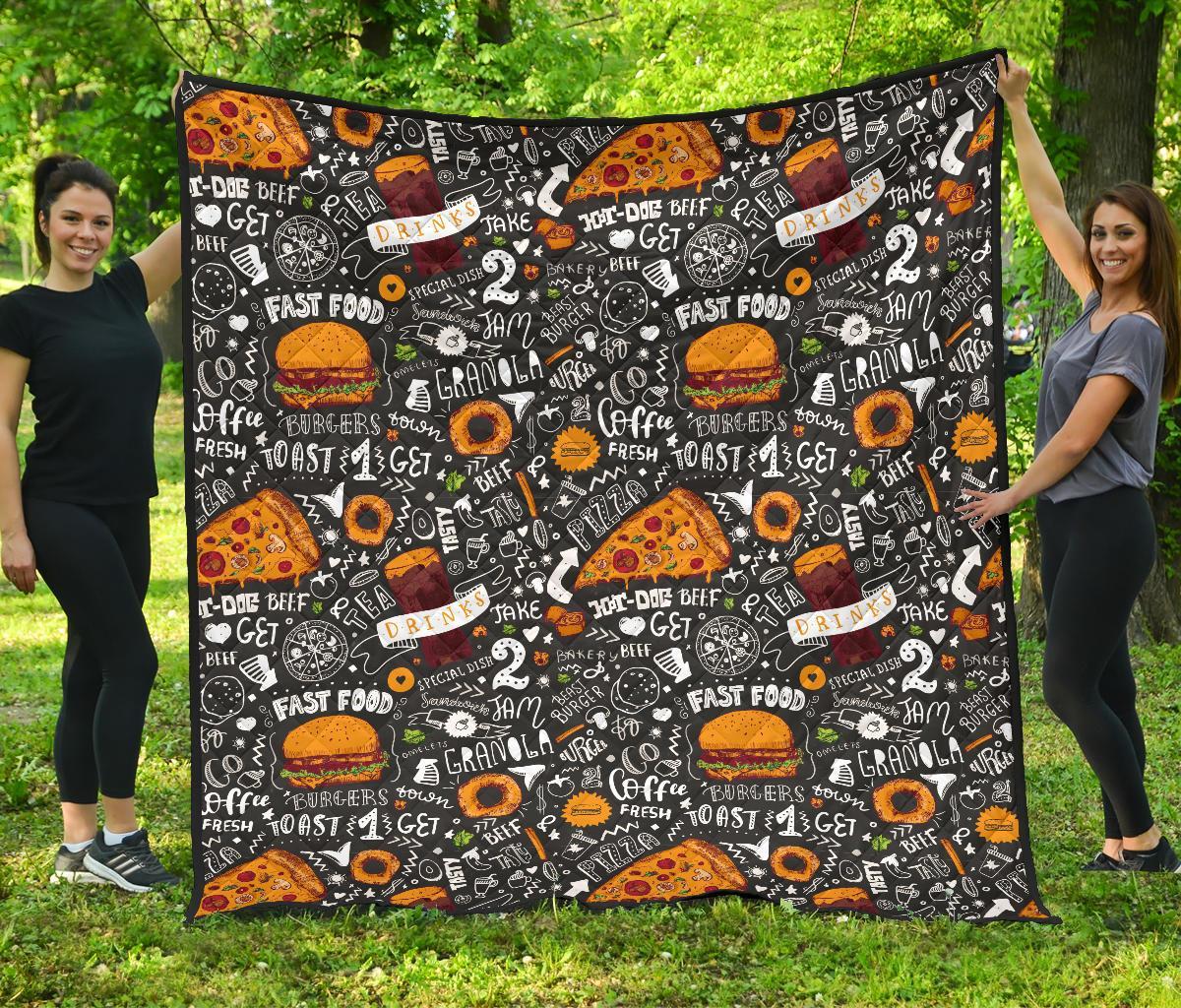 Fastfood Print Pattern Quilt-grizzshop