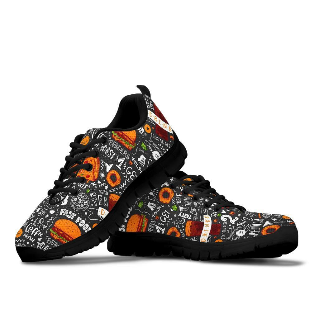 Fastfood Print Pattern Sneaker Shoes For Men Women-grizzshop