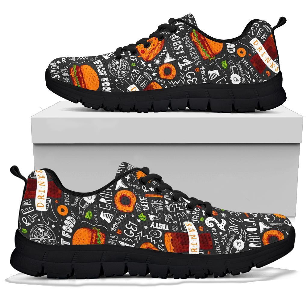 Fastfood Print Pattern Sneaker Shoes For Men Women-grizzshop