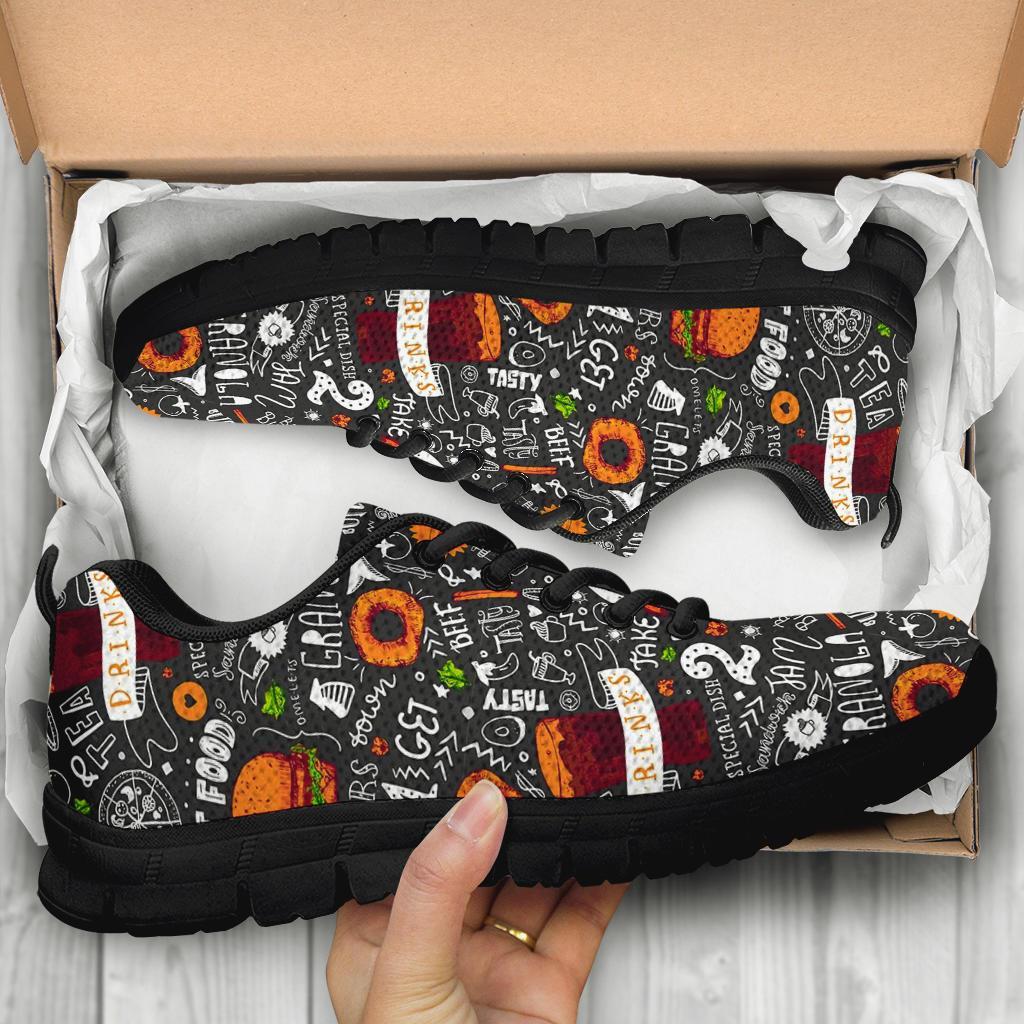 Fastfood Print Pattern Sneaker Shoes For Men Women-grizzshop