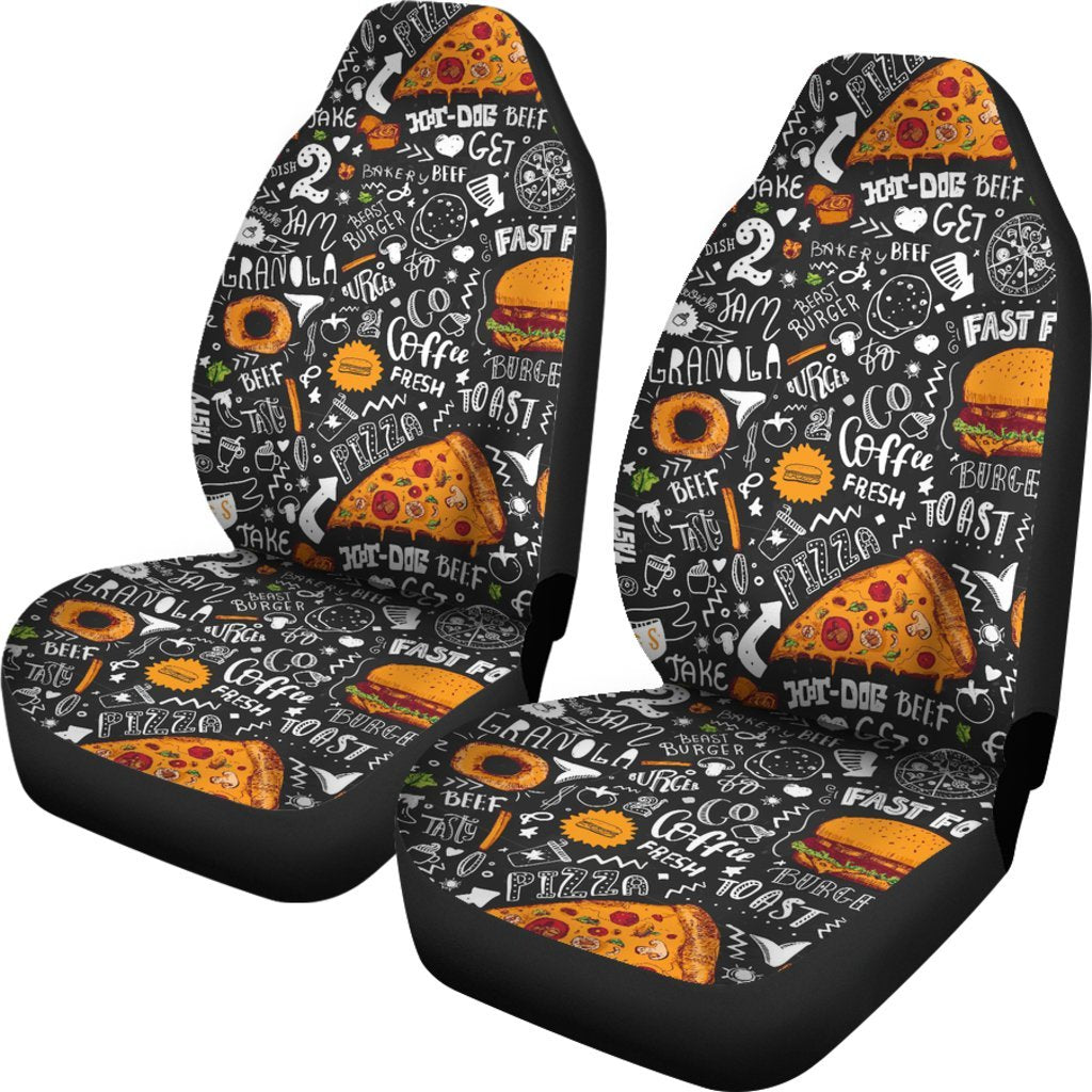 Fastfood Print Pattern Universal Fit Car Seat Covers-grizzshop