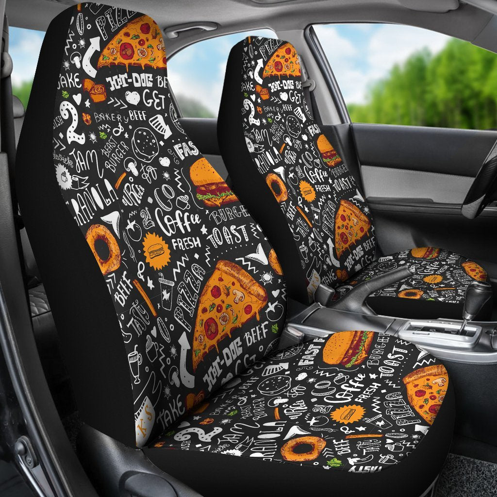 Fastfood Print Pattern Universal Fit Car Seat Covers-grizzshop