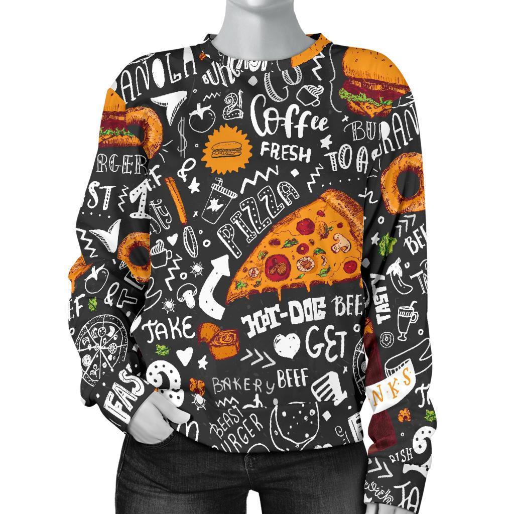 Fastfood Print Pattern Women's Sweatshirt-grizzshop