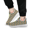 Fat Tuesday Chevron Mardi Gras Print White Athletic Shoes-grizzshop