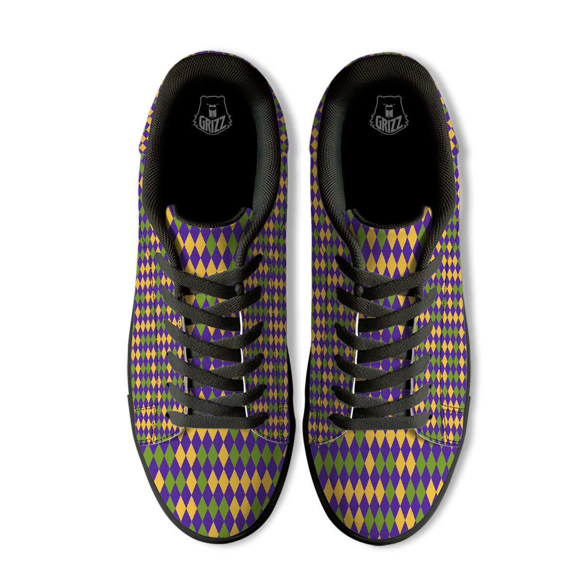 Fat Tuesday Mardi Gras Pattern Black Low Top Sneakers-grizzshop