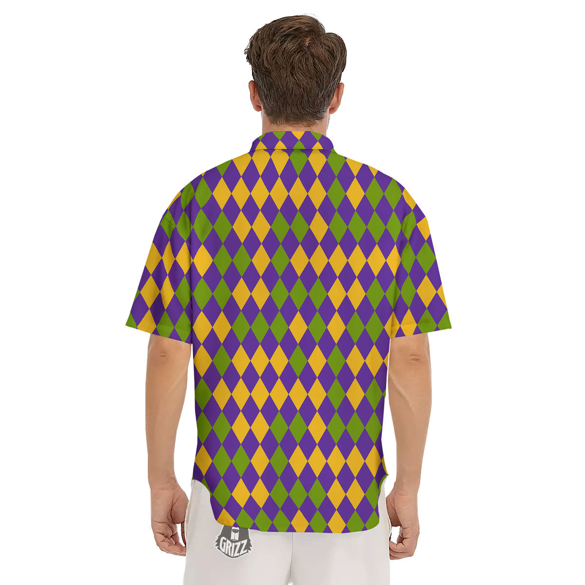 Fat Tuesday Mardi Gras Pattern Men's Short Sleeve Shirts-grizzshop