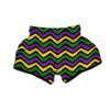 Fat Tuesday Zigzag Mardi Gras Print Muay Thai Boxing Shorts-grizzshop