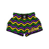 Fat Tuesday Zigzag Mardi Gras Print Muay Thai Boxing Shorts-grizzshop