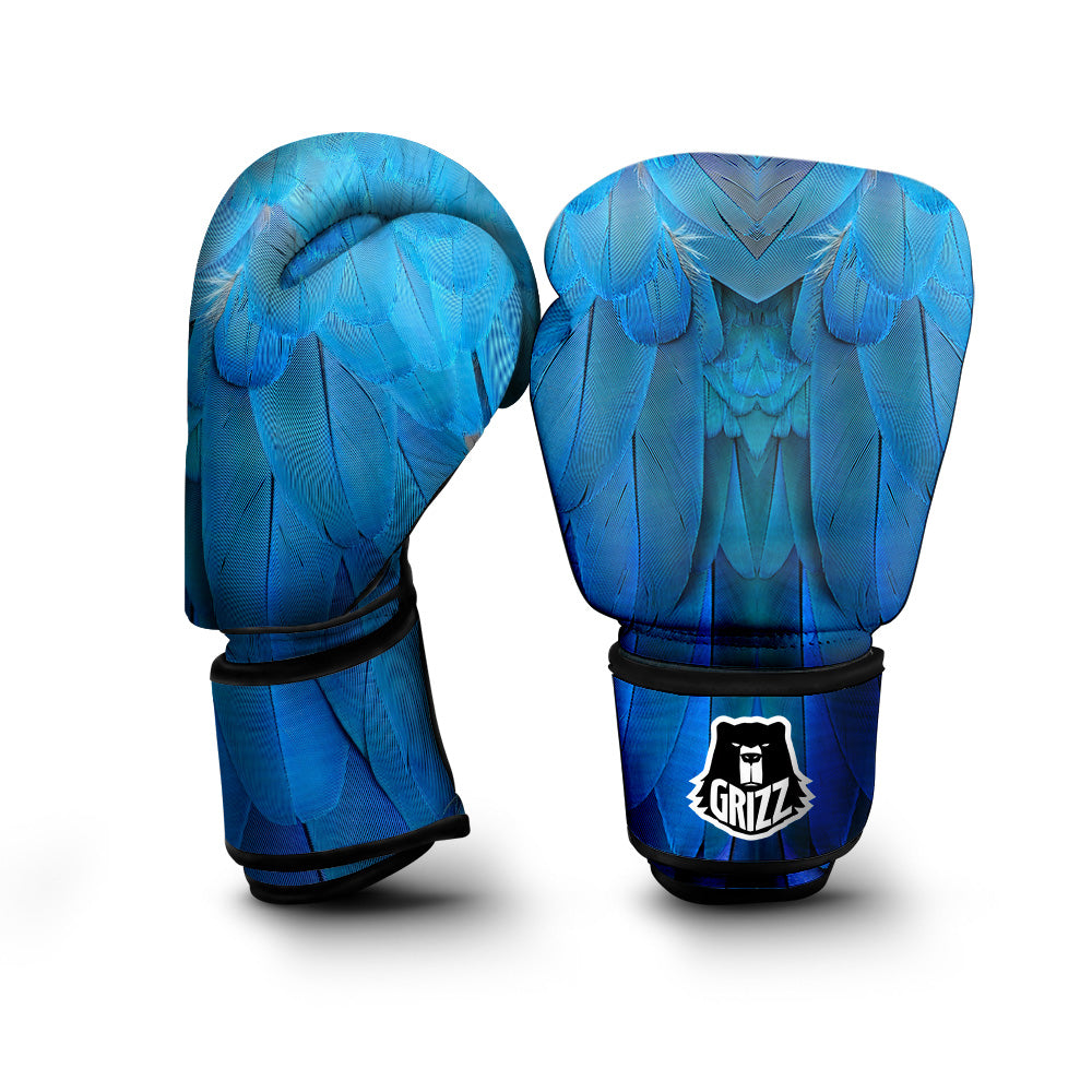 Feather Blue Print Boxing Gloves-grizzshop