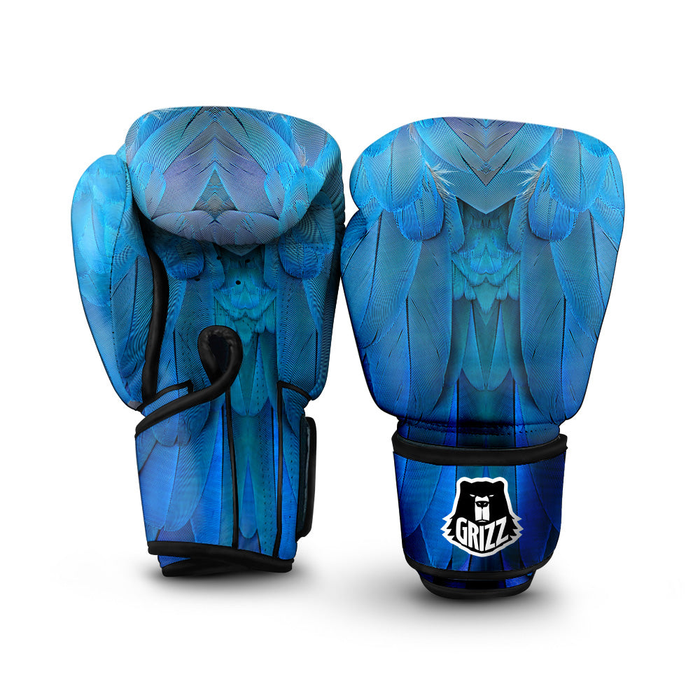 Feather Blue Print Boxing Gloves-grizzshop