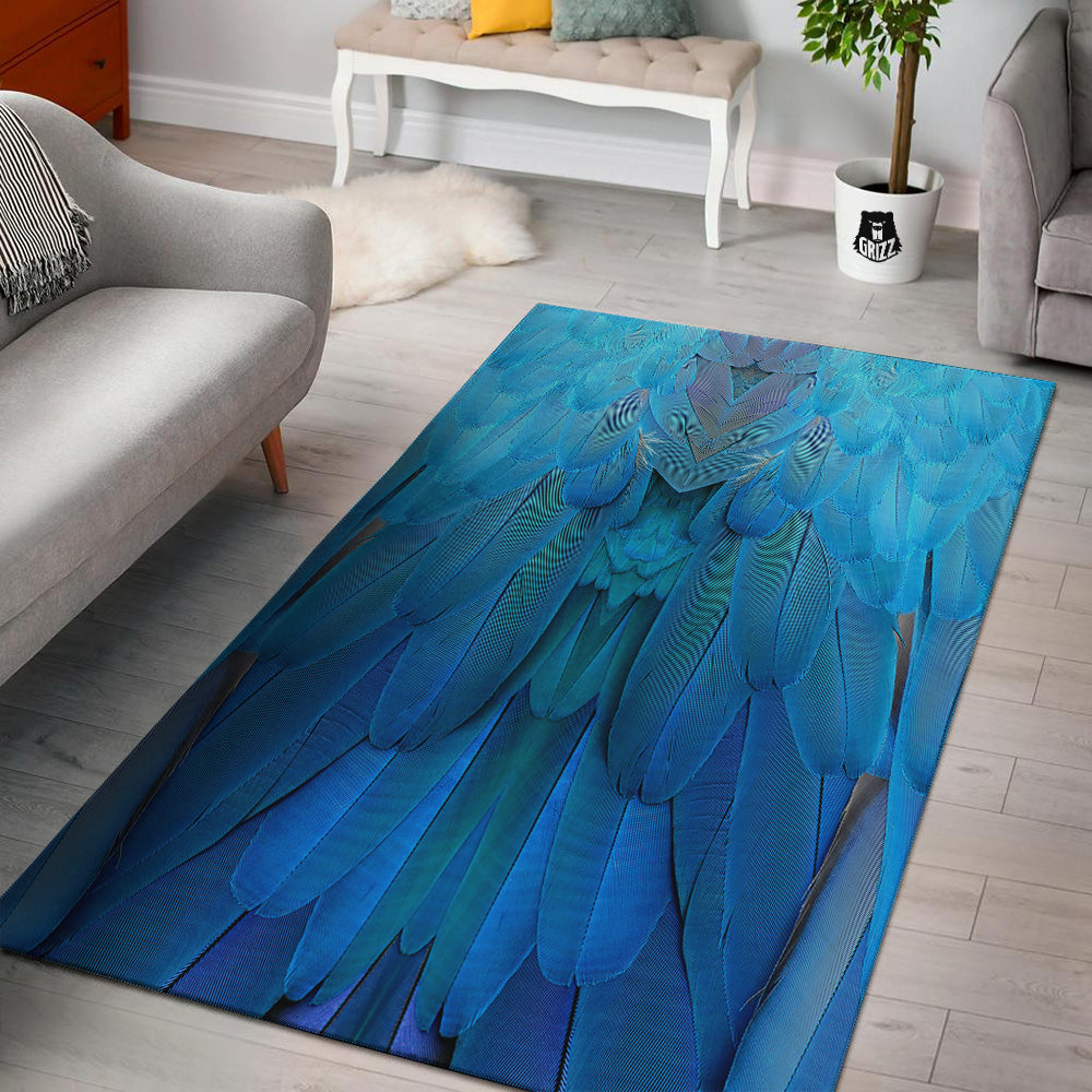 Feather Blue Print Floor Mat-grizzshop