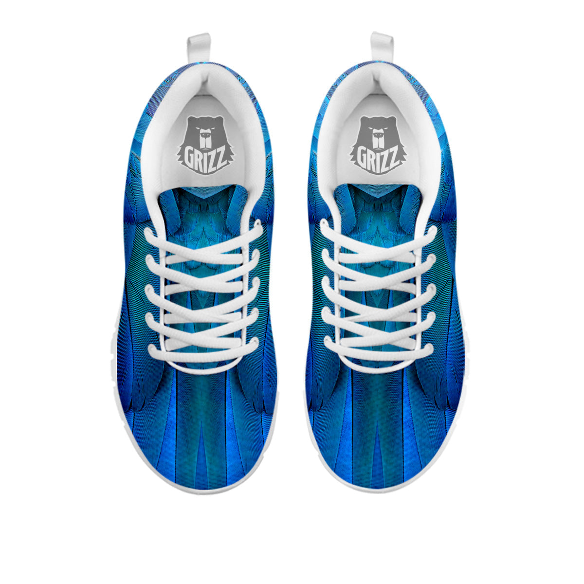Feather Blue Print White Sneaker-grizzshop