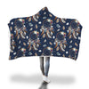 Feather Dream Catcher Blue Boho Pattern Print Hooded Blanket-grizzshop